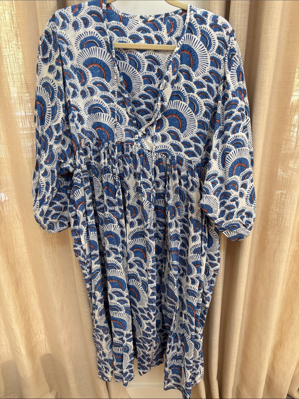 Indian block print cotton dress